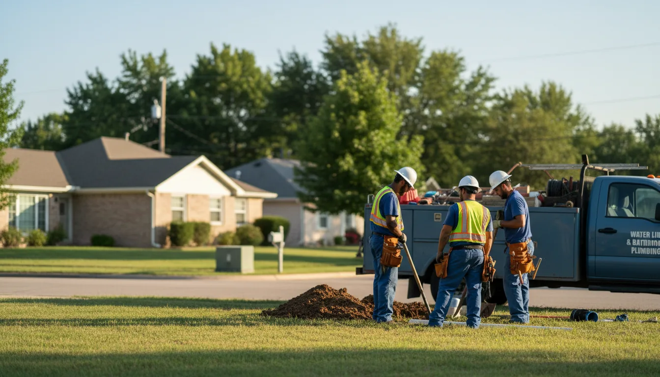 Residential water line and bathroom plumbing service in Scottsburg, IN